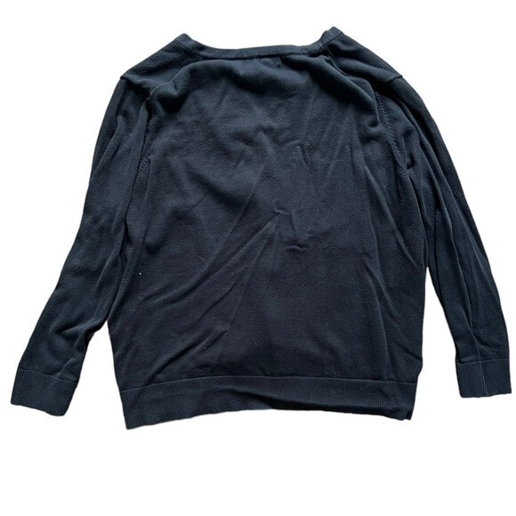 Merona Sequin Bow Button Front Long Sleeved Black Cardigan Women's size 4x - Picture 2 of 8